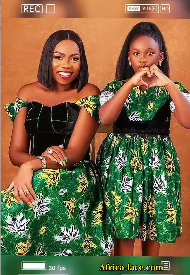 Unique Mommy Daughter Dresses Ankara Asoebi African Fashion Design