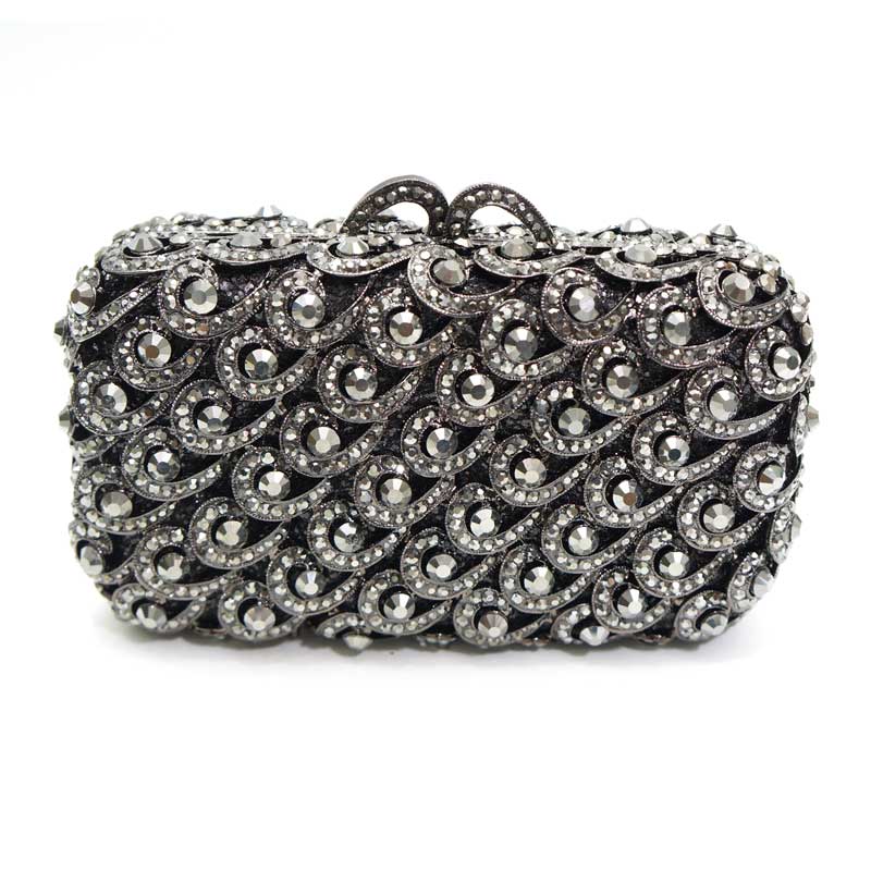 New Luxury crystal clutch Bag Crystal Evening bag CL-119C in black ...