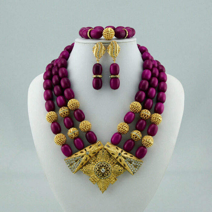 High quality handmade african Wedding Jewelry necklace set