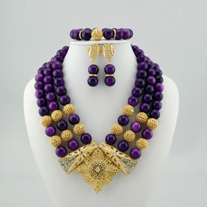 High quality handmade african Wedding Jewelry necklace set