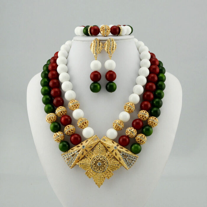 High quality handmade african Wedding Jewelry necklace set