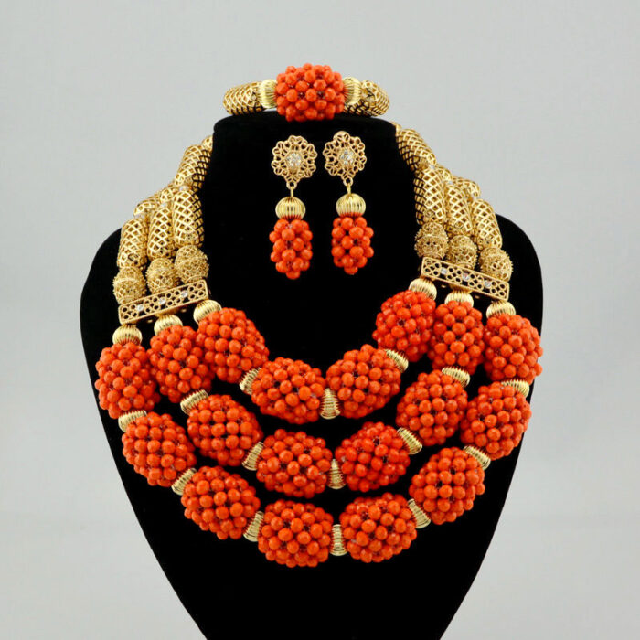 High quality handmade african Wedding Jewelry necklace set