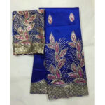 george Lace Fabric With Blouse And Stones India Purple Wedding Sequins Laces