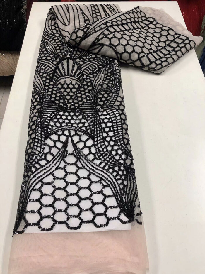 luxury sequins lace fabric for dress