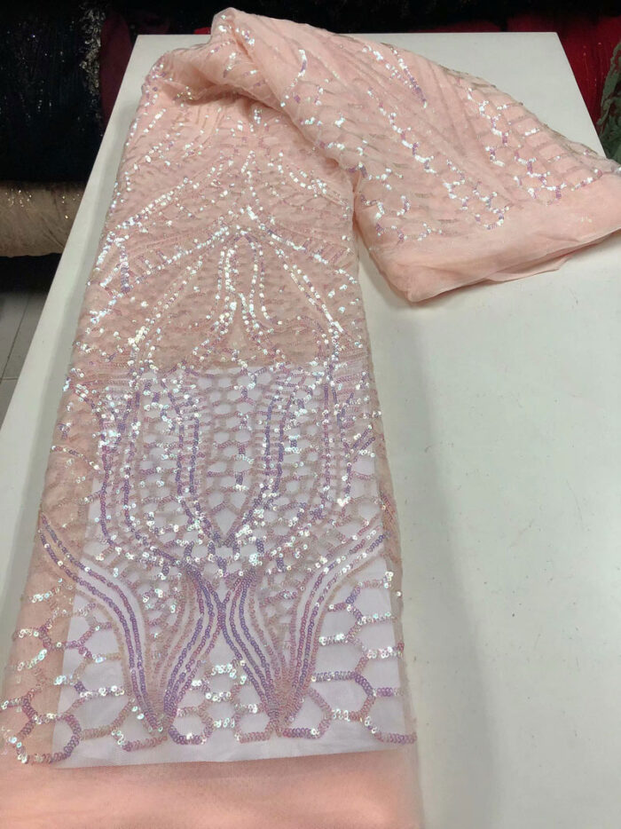 luxury sequins lace fabric for dress