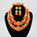 JW1008-1-7 High quality handmade african Wedding Jewelry necklace set