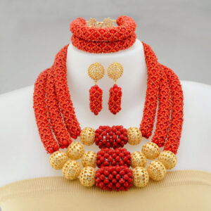 2020 Bridal Gift Nigerian Wedding African Beads Jewelry Set Fashion