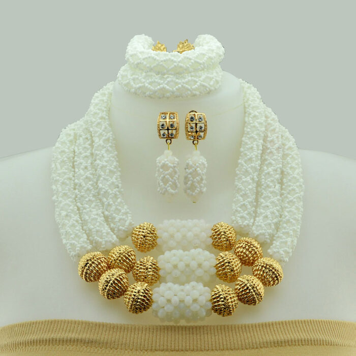 2020 Bridal Gift Nigerian Wedding African Beads Jewelry Set Fashion
