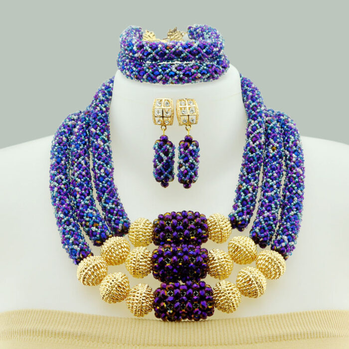 2020 Bridal Gift Nigerian Wedding African Beads Jewelry Set Fashion