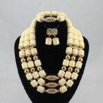 2020 Bridal Gift Nigerian Wedding African Beads Jewelry Set Fashion