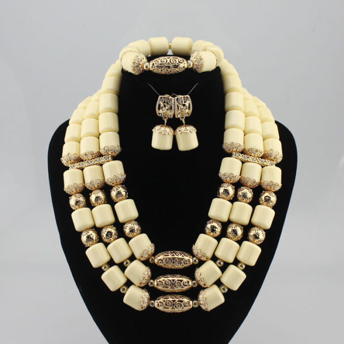 2020 Bridal Gift Nigerian Wedding African Beads Jewelry Set Fashion