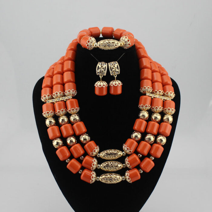 2020 Bridal Gift Nigerian Wedding African Beads Jewelry Set Fashion