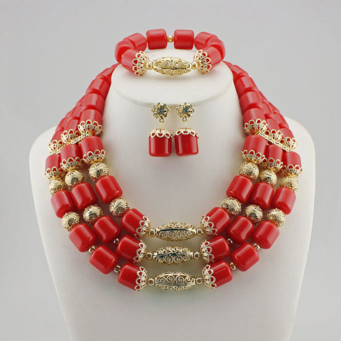 2020 Bridal Gift Nigerian Wedding African Beads Jewelry Set Fashion