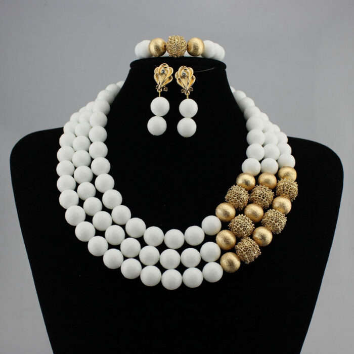 2020 Bridal Gift Nigerian Wedding African Beads Jewelry Set Fashion