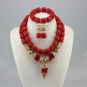 2020 Bridal Gift Nigerian Wedding African Beads Jewelry Set Fashion