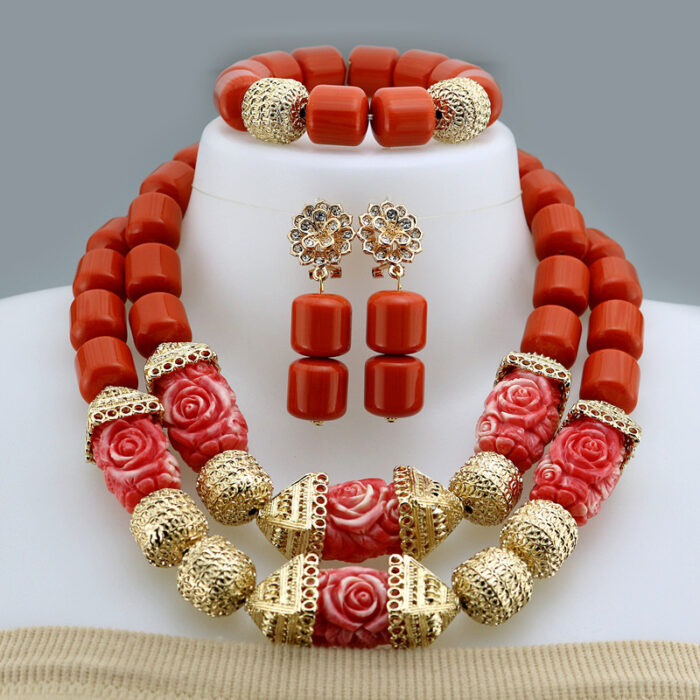 2020 Bridal Gift Nigerian Wedding African Beads Jewelry Set Fashion