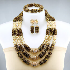 2020 Bridal Gift Nigerian Wedding African Beads Jewelry Set Fashion