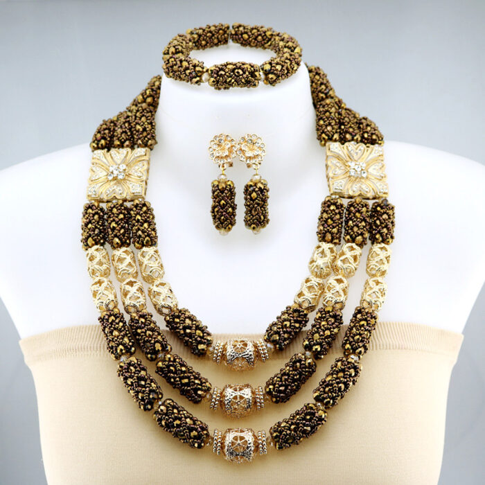 2020 Bridal Gift Nigerian Wedding African Beads Jewelry Set Fashion