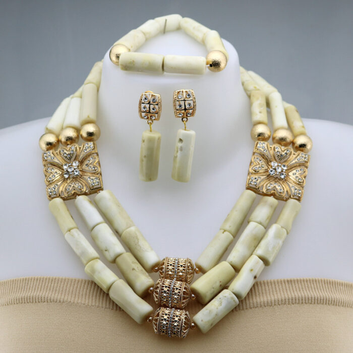 2020 Bridal Gift Nigerian Wedding African Beads Jewelry Set Fashion