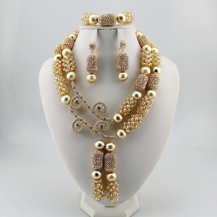 Dubai Nigerian African Beads Wedding Jewelry Sets For Bride In JW1053 ...