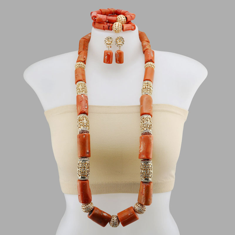 African beads Coral Beads for African Bridal Jewelry Set Wedding Beads  Necklace - Walmart.com