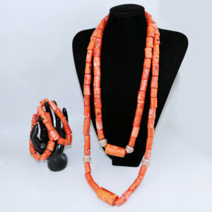 Coral Beads Statement Necklace Set Chunky Bib Beads African Jewelry Fashion Real Coral Necklace Set Dubai