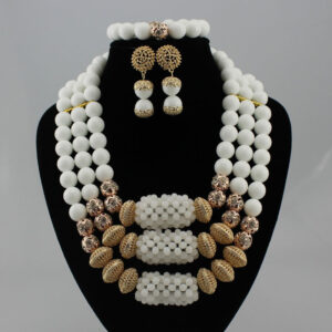 Coral Beads Statement Necklace Set Chunky Bib Beads African Jewelry Fashion Real Coral Necklace Set Dubai