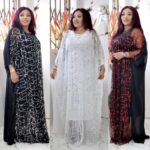 New fashion African women Dashiki Water-soluble lace loose long dress + Inside the skirt two piece free size