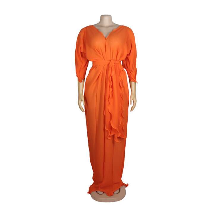 Hot selling long dress in chiffon fabric soft material women dress