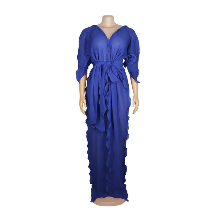 Hot selling long dress in chiffon fabric soft material women dress