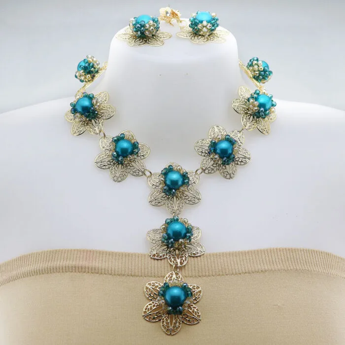 Nigerian Wedding African Beads Jewelry Set