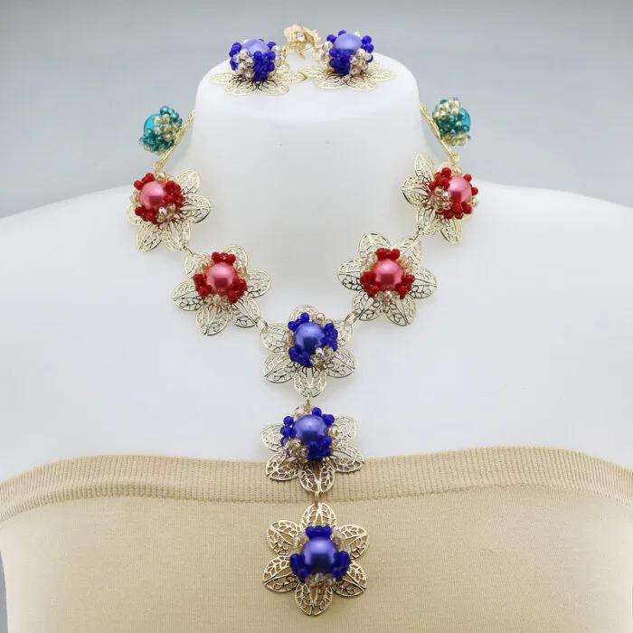 Nigerian Wedding African Beads Jewelry Set