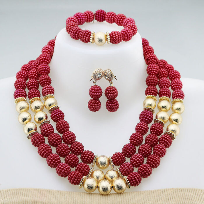 Nigerian Wedding African Beads Jewelry Set