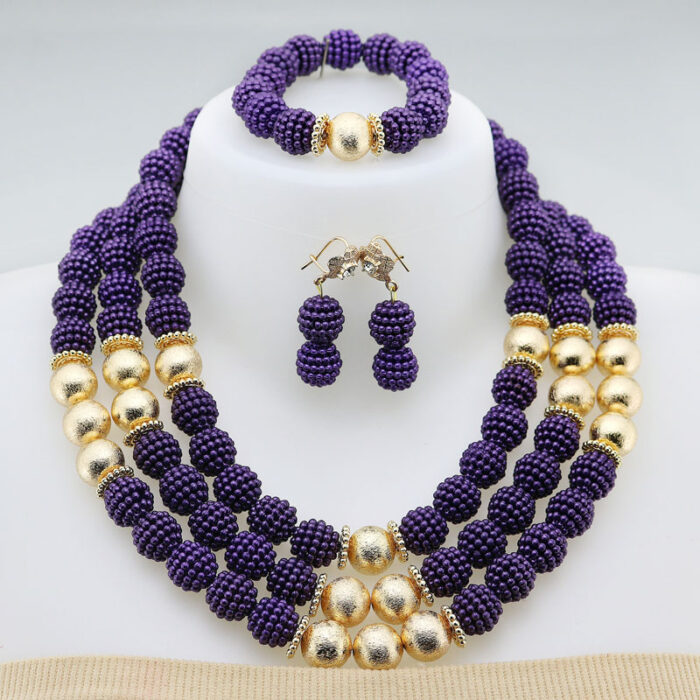 Nigerian Wedding African Beads Jewelry Set