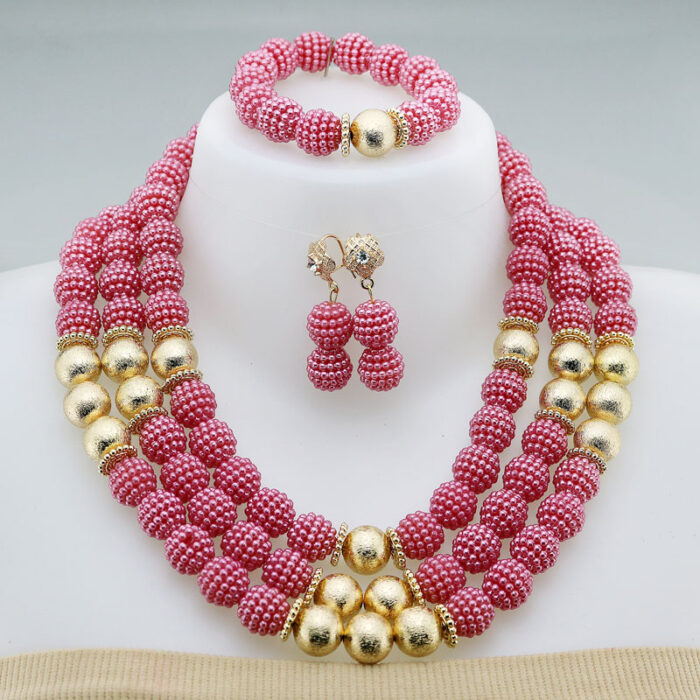 Nigerian Wedding African Beads Jewelry Set