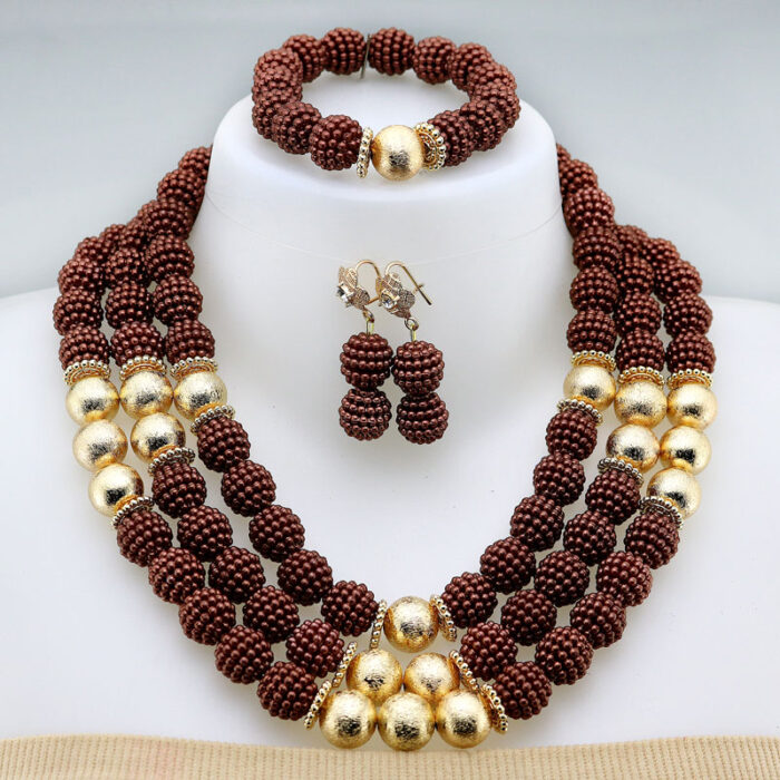 Nigerian Wedding African Beads Jewelry Set