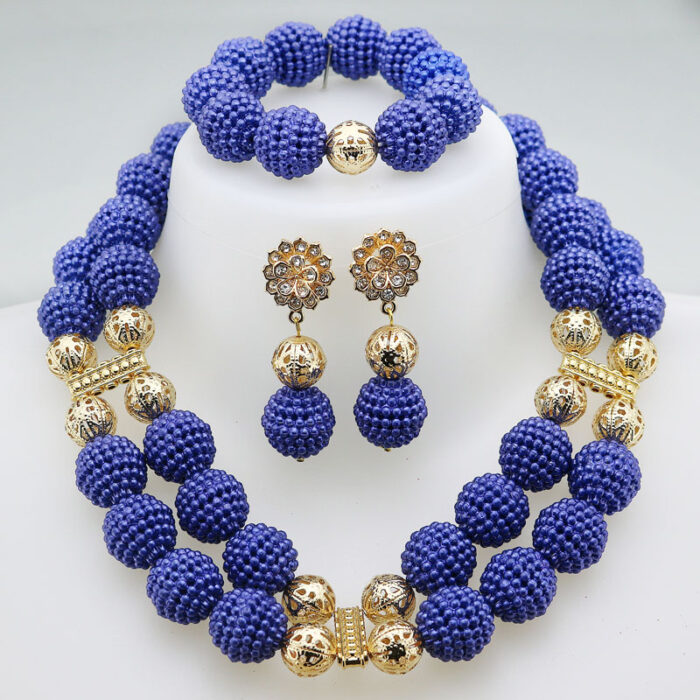 Nigerian Wedding African Beads Jewelry Set