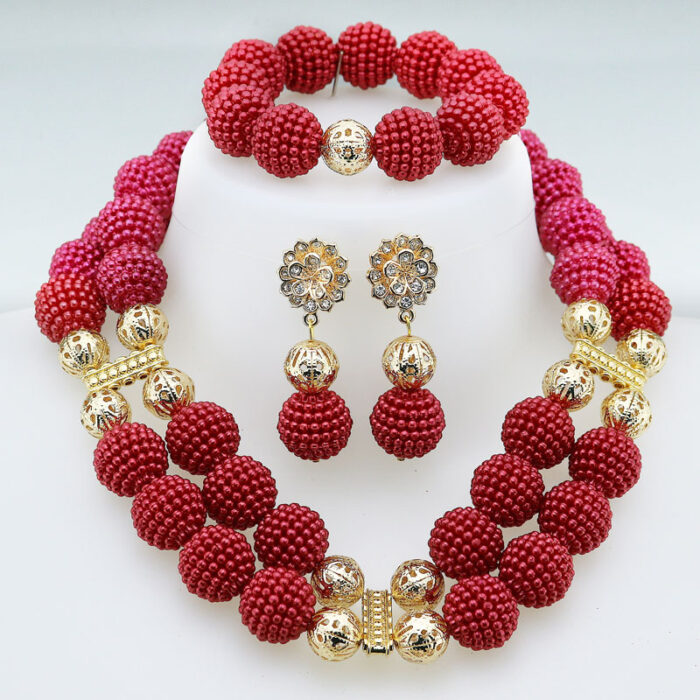 Nigerian Wedding African Beads Jewelry Set