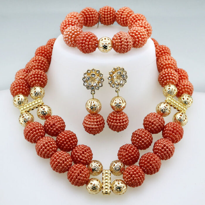 Nigerian Wedding African Beads Jewelry Set