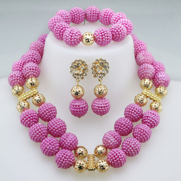 Nigerian Wedding African Beads Jewelry Set