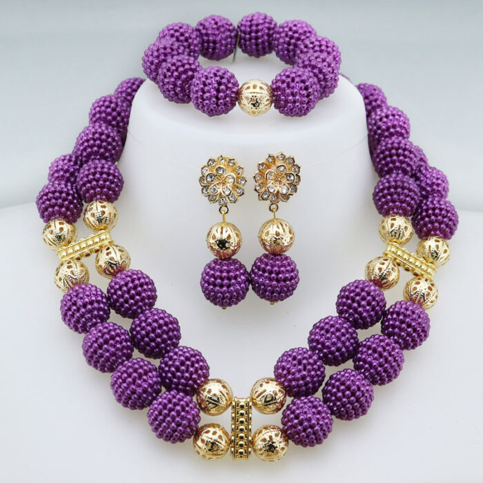 Nigerian Wedding African Beads Jewelry Set