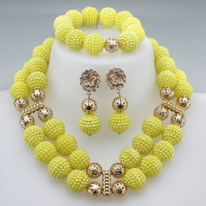 Nigerian Wedding African Beads Jewelry Set