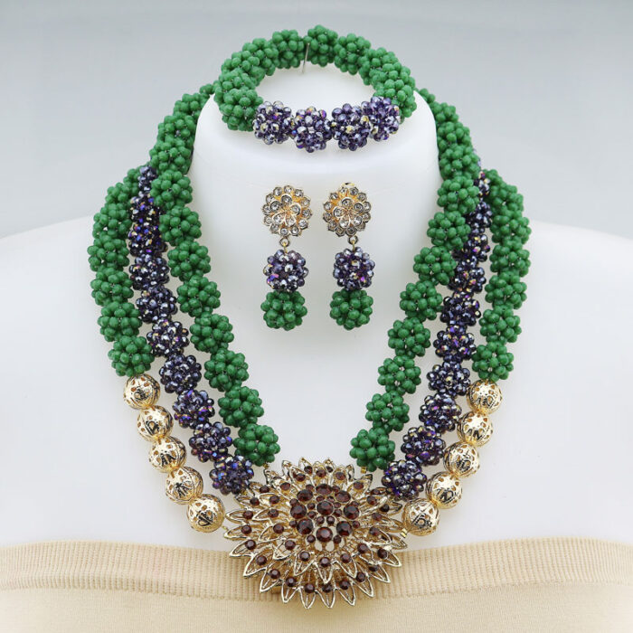 Nigerian Wedding African Beads Jewelry Set