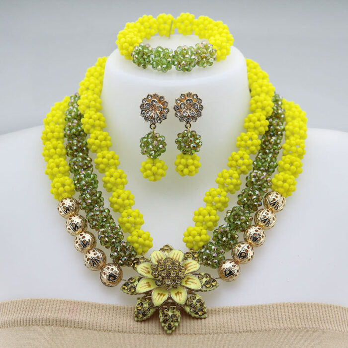 Nigerian Wedding African Beads Jewelry Set