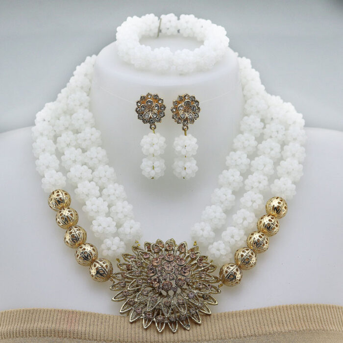 Nigerian Wedding African Beads Jewelry Set