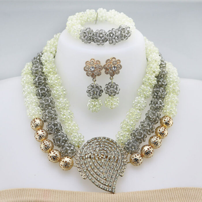 Nigerian Wedding African Beads Jewelry Set