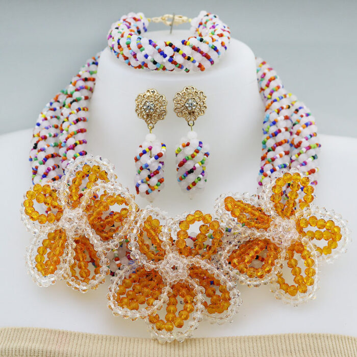 Nigerian Wedding African Beads Jewelry Set