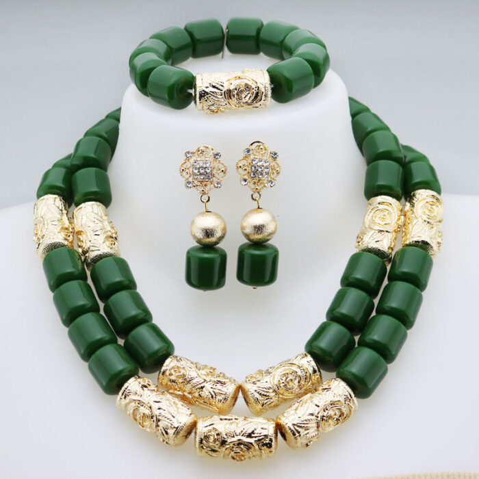 Nigerian Wedding African Beads Jewelry Set