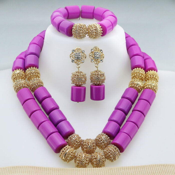 Nigerian Wedding African Beads Jewelry Set