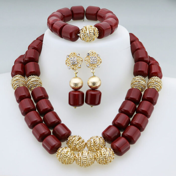 Nigerian Wedding African Beads Jewelry Set